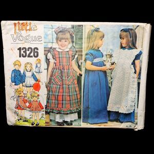 Vintage LITTLE VOGUE 1326 Children's Dress Pinafore Size 3 Some CUT..Not all.